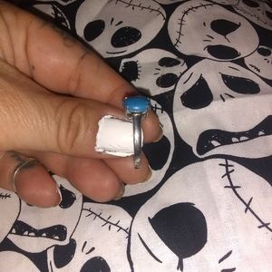 Blue and silver ring
